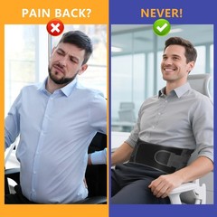 Cerviva Back Brace Support Belt-Lumbar for Medium（29.5“-35.4), Black