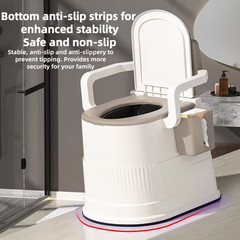 Bedside Commode Portable Toilet for Adults with Arms for Elderly and Disabled