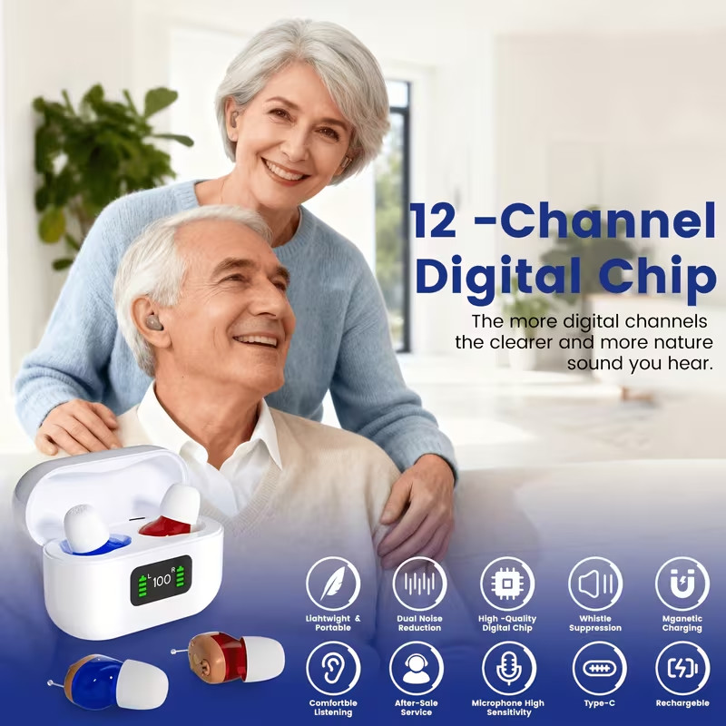 Rechargeable Hearing Aids For Seniors – Digital Personal Sound Amplifier Pair,