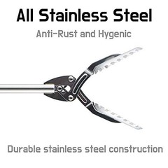 Heavy Duty Stainless Steel Grabber Reacher Tool – Trash Picker, BBQ Tongs, Log H