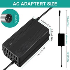 24V 5A Lead-Acid Battery Charger for Lakematic,Pride Mobility, Black