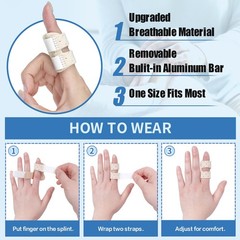 5 PCS Breathable Trigger Finger Splint, Adjustable Finger Brace, Thumb Brace …