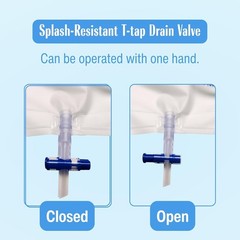 4 Pack 1000ml Nephrostomy Bag Urine Drainage Bag 47″ Silicone Tube T-Tap