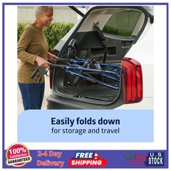 Medline Lightweight Aluminum Rollator Folding Walker 6 Inch Wheels Blue 250lb…