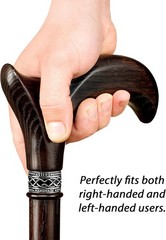 Fashionable Ergonomic Cane – Handmade 36″ Wooden Walking Stick with Wrist Strap