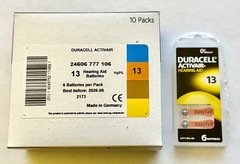 Duracell NOT CHILD RESISTANT EasyTab Hearing Aid Batteries, Size 13 (60 Total)