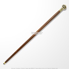 Nautical Diver’s Helmet Walking Stick Cane Brass Handle Aquatic Life Decorative