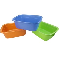 Nicesh 14 Quart Plastic Non-Slip 15″L x 11.8″W x 5.5″H, orange, blue, green