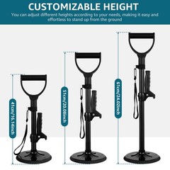 Black Adjustable Standing Assist Device Slip Elderly Floor Lift Mobility Tool