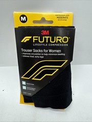 (2) Futuro Trouser Socks Women ￼ Compression Knee Medium Black COMBINESHIP