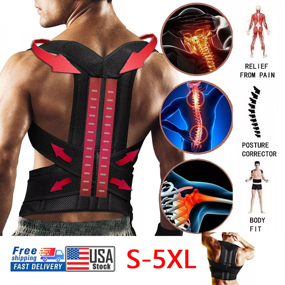 Adjustable Posture Corrector Low Back Support Shoulder Brace Belt For Men Women
