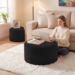 Bshomgi Boneless Ottoman Nesting Coffee Table Set Of 2Corduroy Soft Foot Rest