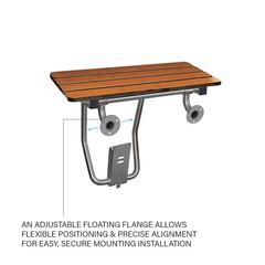Seachrome 24-inch x 15-inch in ADA Folding Wall Mount Bathroom 24″, Teak