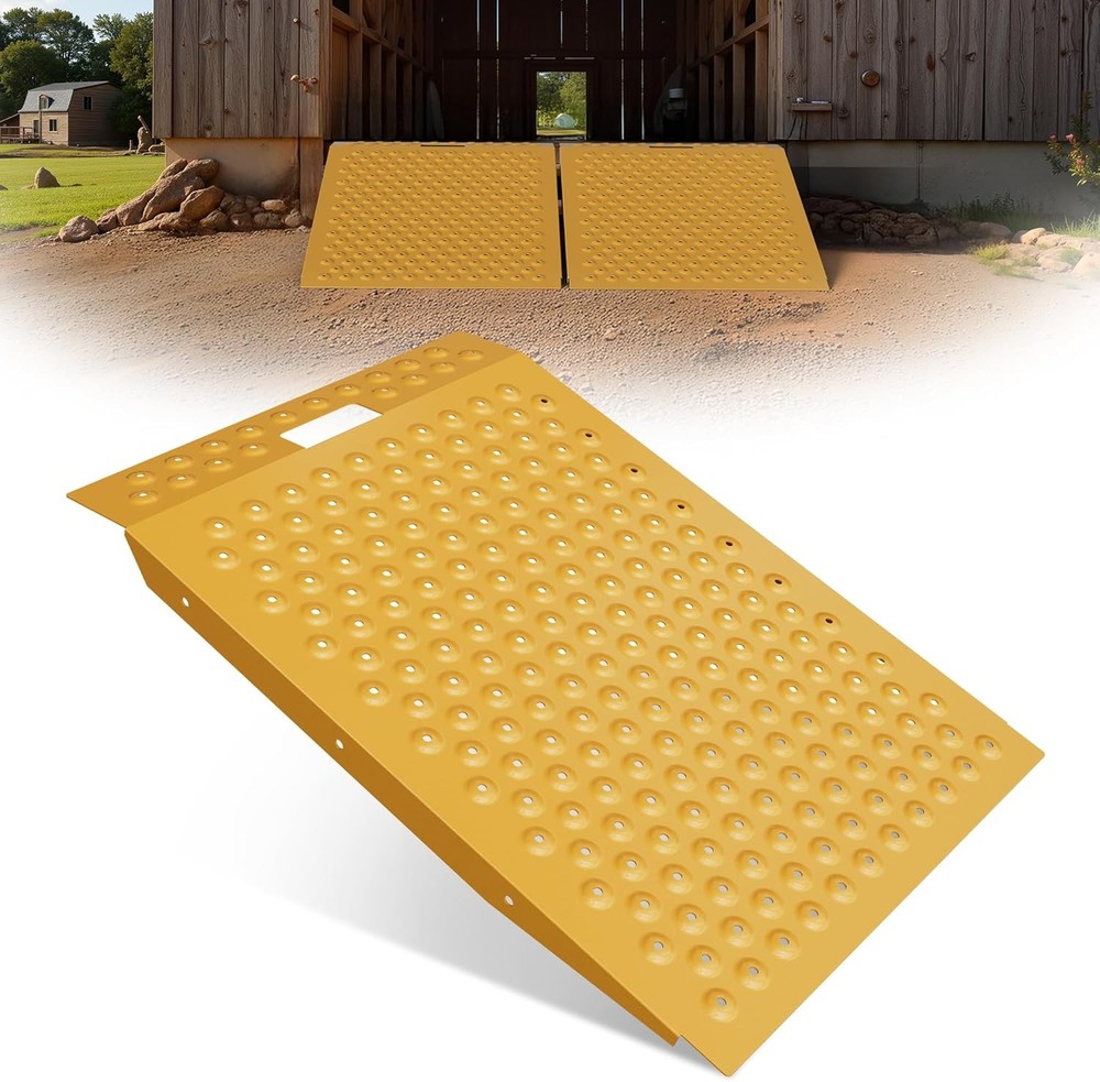36″ x 24″ Shed Ramp for Riding Mower 750LB Shed Ramps Anti-Slip Punch Plate Ramp