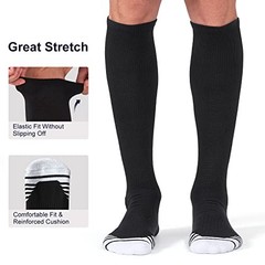 2/3 Pack Baseball Soccer Softball Socks for Kids Youth Medium Black (2 Pack)