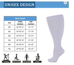 2XL-7XL Plus Size Compression Socks Over Support Stockings Women Men