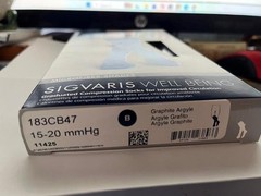 Sigvaris Microfiber Compression Socks 15-20 mmHg Graphite Argyle Sz B 9-11 Men