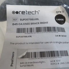 Coretech SUP2079BLKRL 845 Adjustable Straps OA Knee Brace for Right Leg – Large