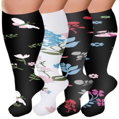 3/4/5 Pairs Plus Size Compression Socks Extra Wide Calf Knee High Support Socks
