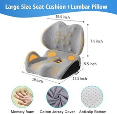 X Large Memory Foam Seat Cushion Lumbar Support Pillow for Sciatica & Tailbon…