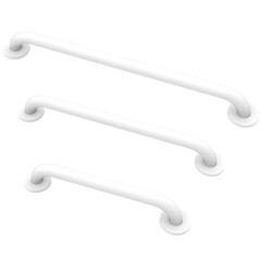 Grab Bar Bundle for ADA Compliance Stainless Steel 1.5″ Diameter 3-Piece White