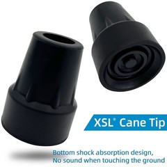 Replacement Cane Tips, 7/8 Inch, Black. (Pack of 2) in