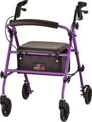NOVA Journey Steel Rollator Walker – 17lbs 6″ Wheels, Purple – Open Box