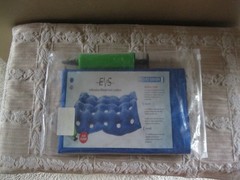 Inflatable Seat Cushion 18 x 18 Inch Blue Vinyl Portable Wheelchair