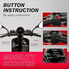 4 Wheels Travel Mobility Scooter 800W 60V 20AH Battery Motor for Adult Senior