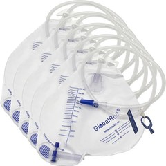 Professional Urinary Drainage Bag – 2000 mL Capacity for Caregivers – 5 Pack