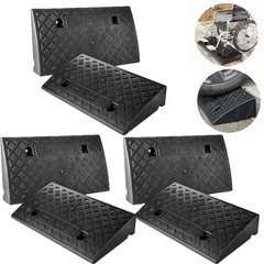 2/4/6PCS Rise Heavy Duty Rubber Driveway Threshold Curb Ramp For Wheelchair Cars