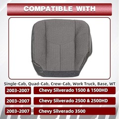 Seat Cover Driver Side Bottom Compatible with 2003-2007 Chevy Silverado 1500