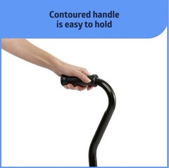 Medline Bariatric Walking Cane Adjustable Height 500 Lbs Stability Black