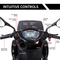Heavy Duty 4-Wheel Electric Mobility Scooters for Seniors 31 Miles 3-Speed 800W