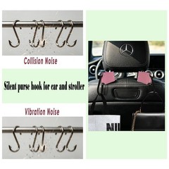 MZTUE Walker Hook for Bags, Premium Stroller Hooks with Anti-Snag & Pink