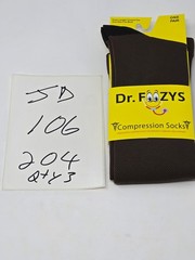 DR FOOZY COMPRESSION SOCKS NEW ONE SIZE ONE PAIR BROWN / COFFEE
