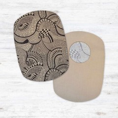 Tan Geometric Custom Ostomy Pouch Cover Ileostomy Colostomy Urostomy Bag Cover