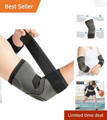2 Pack Elbow Brace with Adjustable Strap – Tennis & Golf Pain Relief Solution