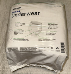 McKesson UWBXL 14ct Unisex Adult Disposable Underwear, Size XL Heavy Absorbency