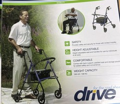 Drive 4-Wheel Rollator 300 lbs. Aluminum 29.5 to 38 inch Handle Height – Blue