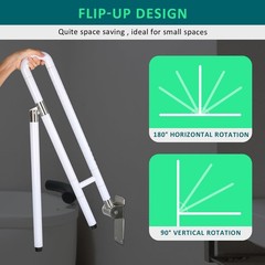 Handicap Grab Bars Rails, 29.5 Inch Foldable Toilet Grab Bar Flip Up Safety R…