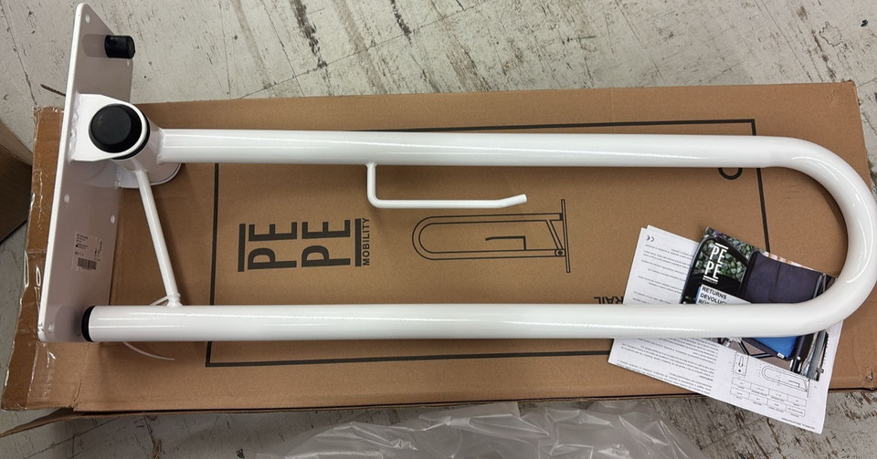 PEPE Mobility Toilet Grab Bars 29.5 Inch (x2 Units), Flip Up Safety Rails for Se