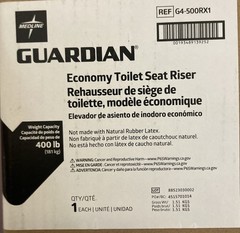 Guardian Elevated Toilet Seat G4-500RX1, 400 lb Capacity, Latex-Free