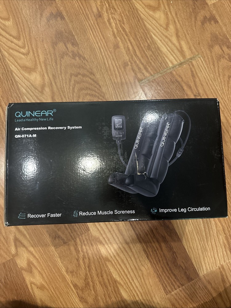 QUINEAR Air Compression Recovery System Sequential Leg Massager Therapy Boots, M