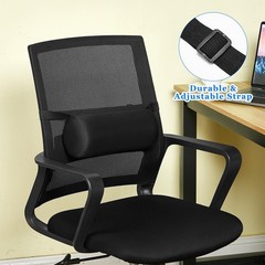 Wenqik 2 Pcs Lumbar Support Pillow Roll Lower Medium, Black