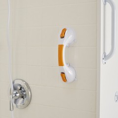 McKesson White Plastic Wall Mounted Suction-Cup Grab Bar 12″ L 146-RTL13082