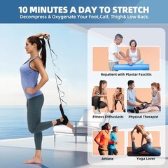 Foot and Calf Stretcher-Stretching Strap For Plantar Fasciitis, Heel Spurs, F…
