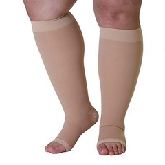 Made in The USA – Plus Size XXL Opaque Compression Socks with XX-Large Beige