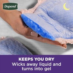 64 Count Depend Night Defense Adult Incontinence & Postpartum Bladder Leak Small