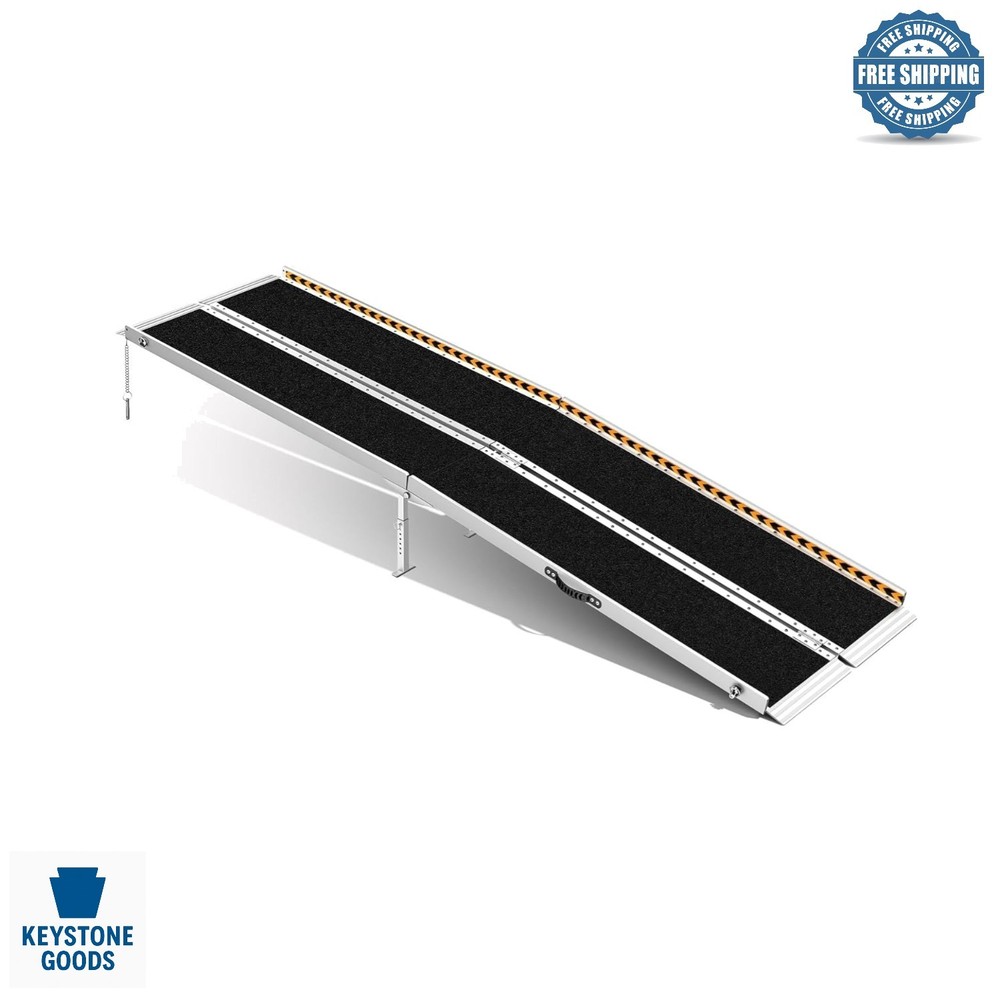 10ft Non-Slip Aluminum Wheelchair Ramp with Support Legs